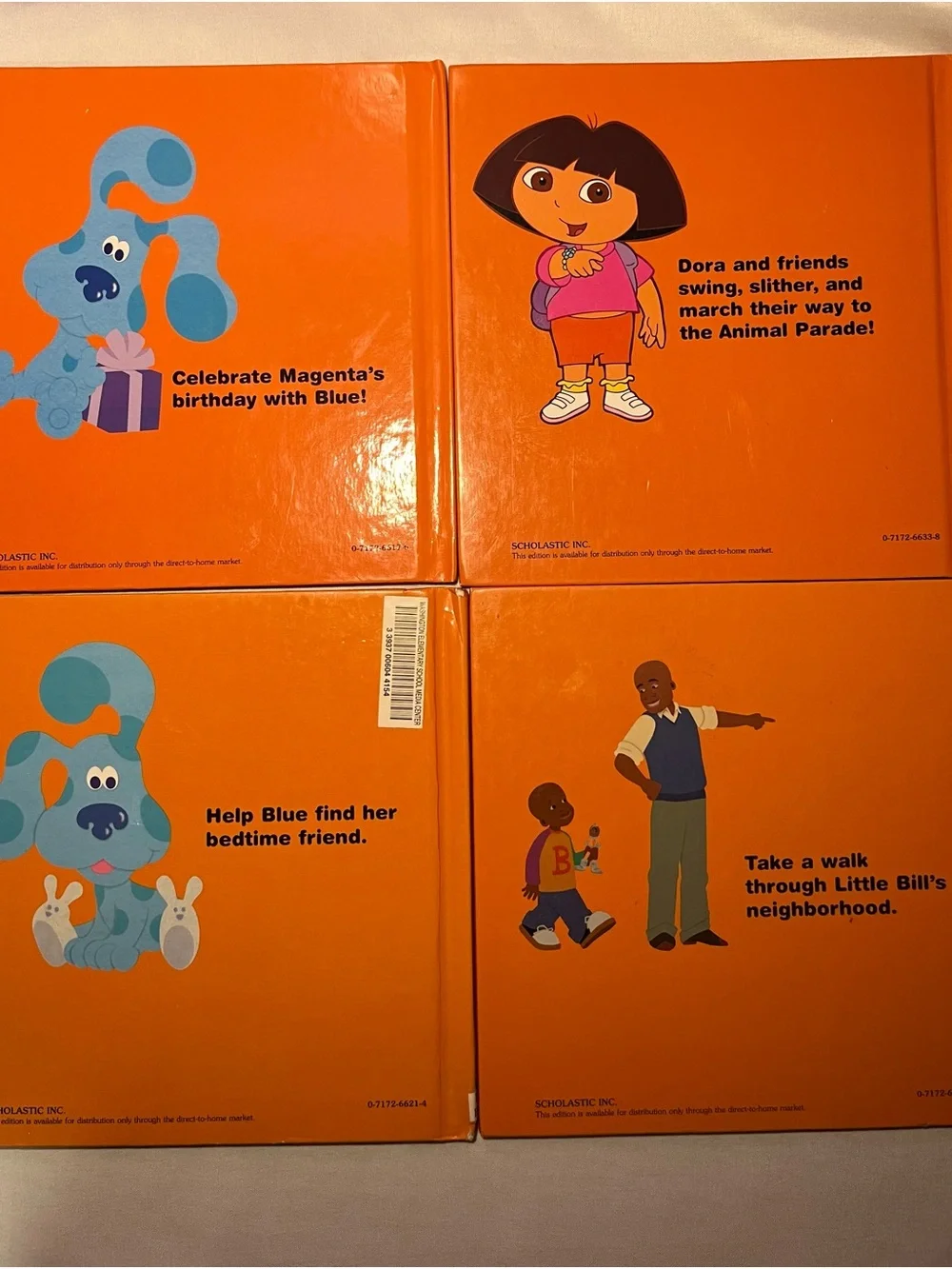 Lot of 4 Vintage Nick Jr Book Club HC Books Scholastic Dora Blues Clues